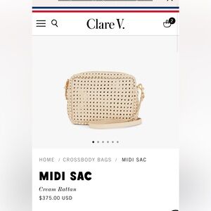 Clare V midi sac, woven cream rattan